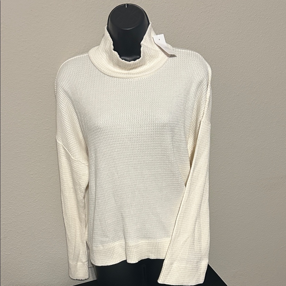 LOFT Off-White Cowl Neck Sweater